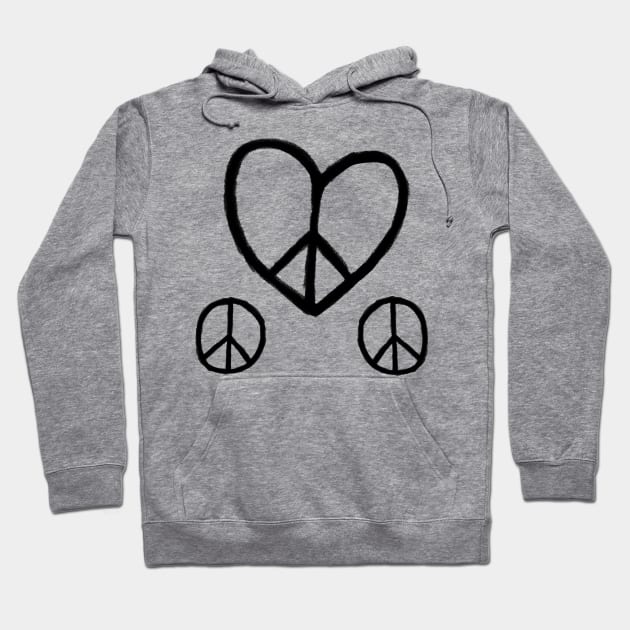 Heart Peace, Peace Love Symbols, Peace Sign Hoodie by badlydrawnbabe